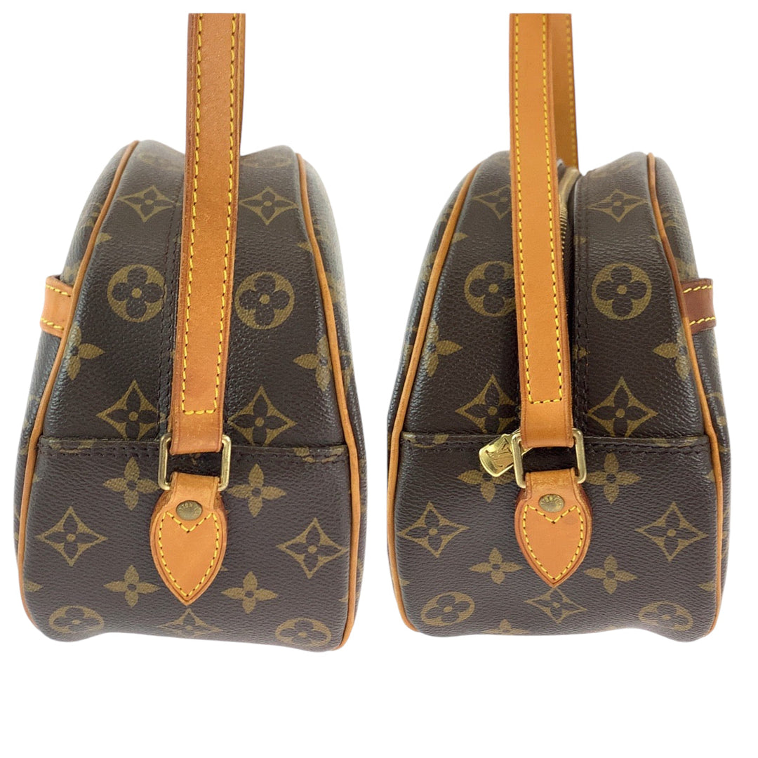 LOUIS VUITTON Shoulder Bag M51221 PVC Brown Gold Metal Shoulder Bag Crossbody Non-sticky Monogram Blois Women Used Authentic