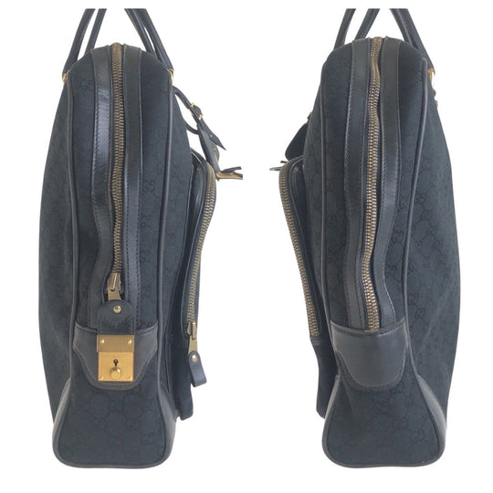 GUCCI Business bag GG canvas Black GoldMetal Business bag briefcase Old Gucci mens Used Authentic