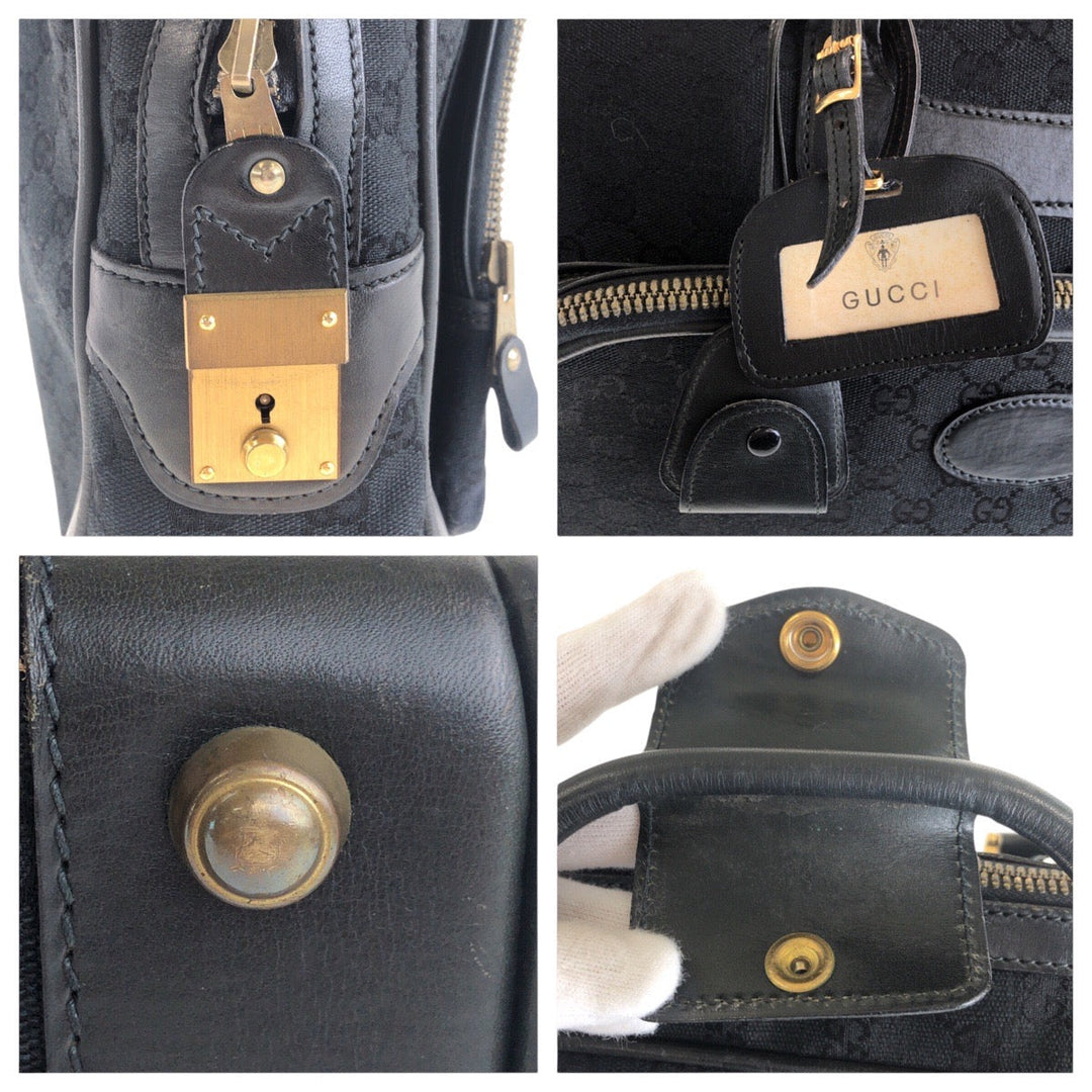 GUCCI Business bag GG canvas Black GoldMetal Business bag briefcase Old Gucci mens Used Authentic