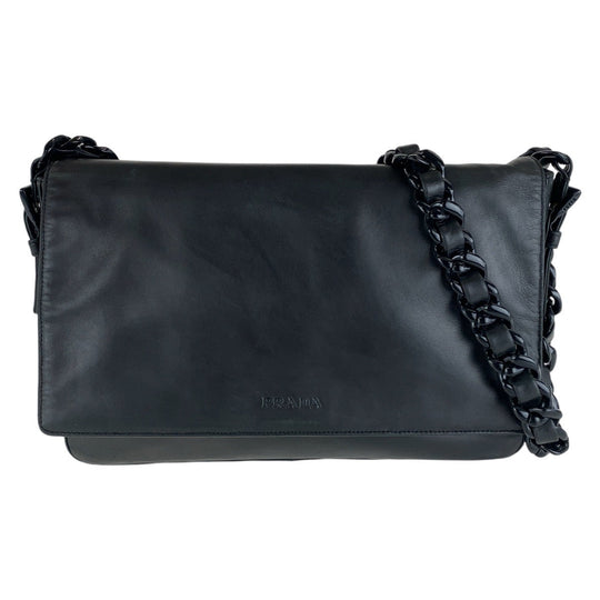PRADA Shoulder Bag Leather, Plastic Black black Crossbody Shoulder Bag Pochette Women Used Authentic