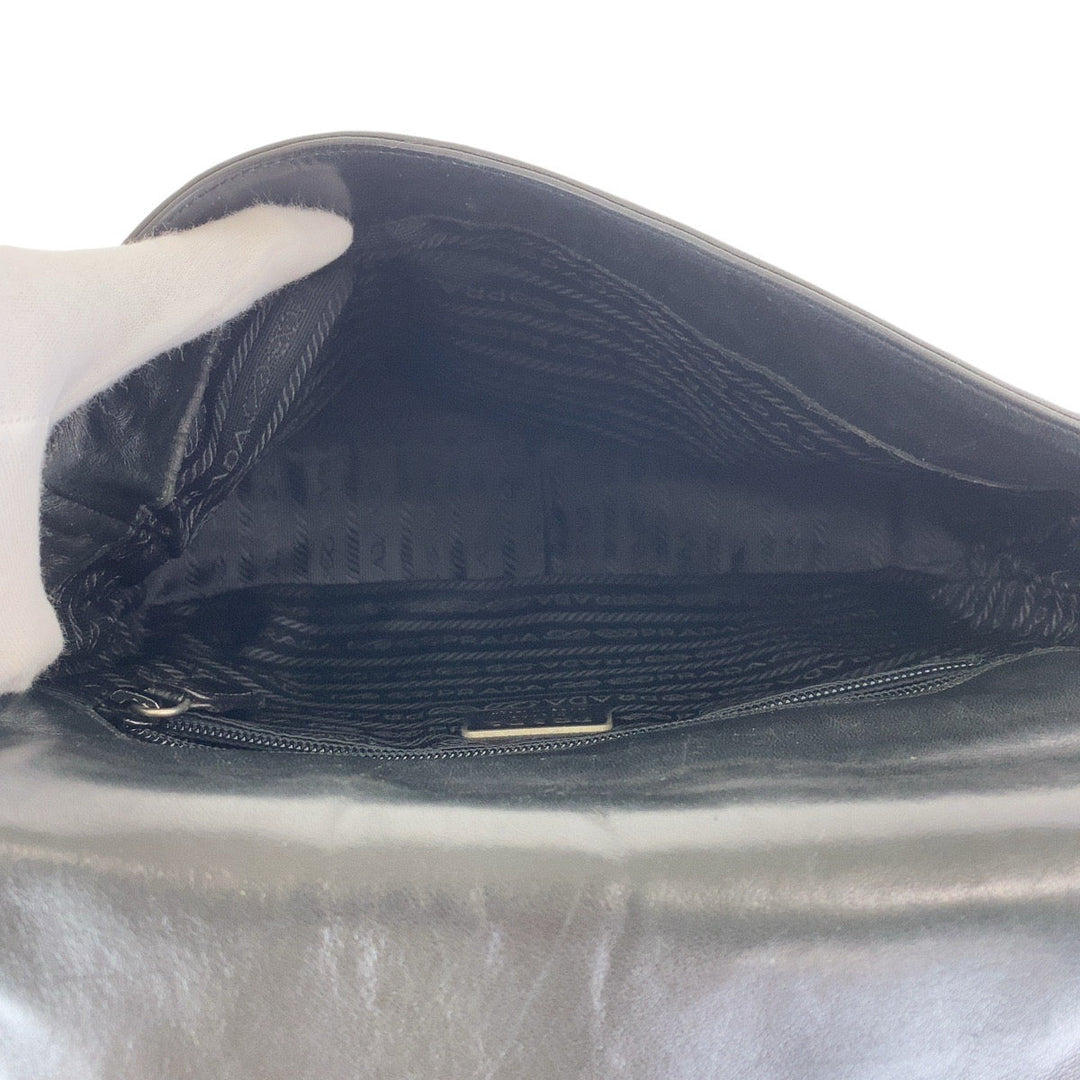 PRADA Shoulder Bag Leather, Plastic Black black Crossbody Shoulder Bag Pochette Women Used Authentic