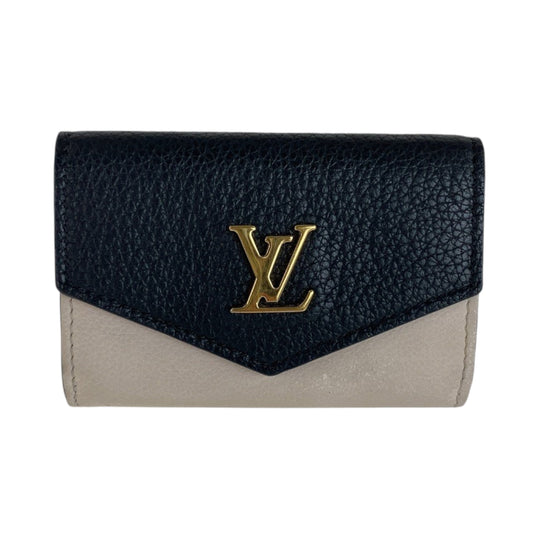 LOUIS VUITTON Tri-fold wallet M80984 leather Black Ivory Gold Metal Folding wallet Compact wallet Portefeuille Rock Mini Women Used Authentic