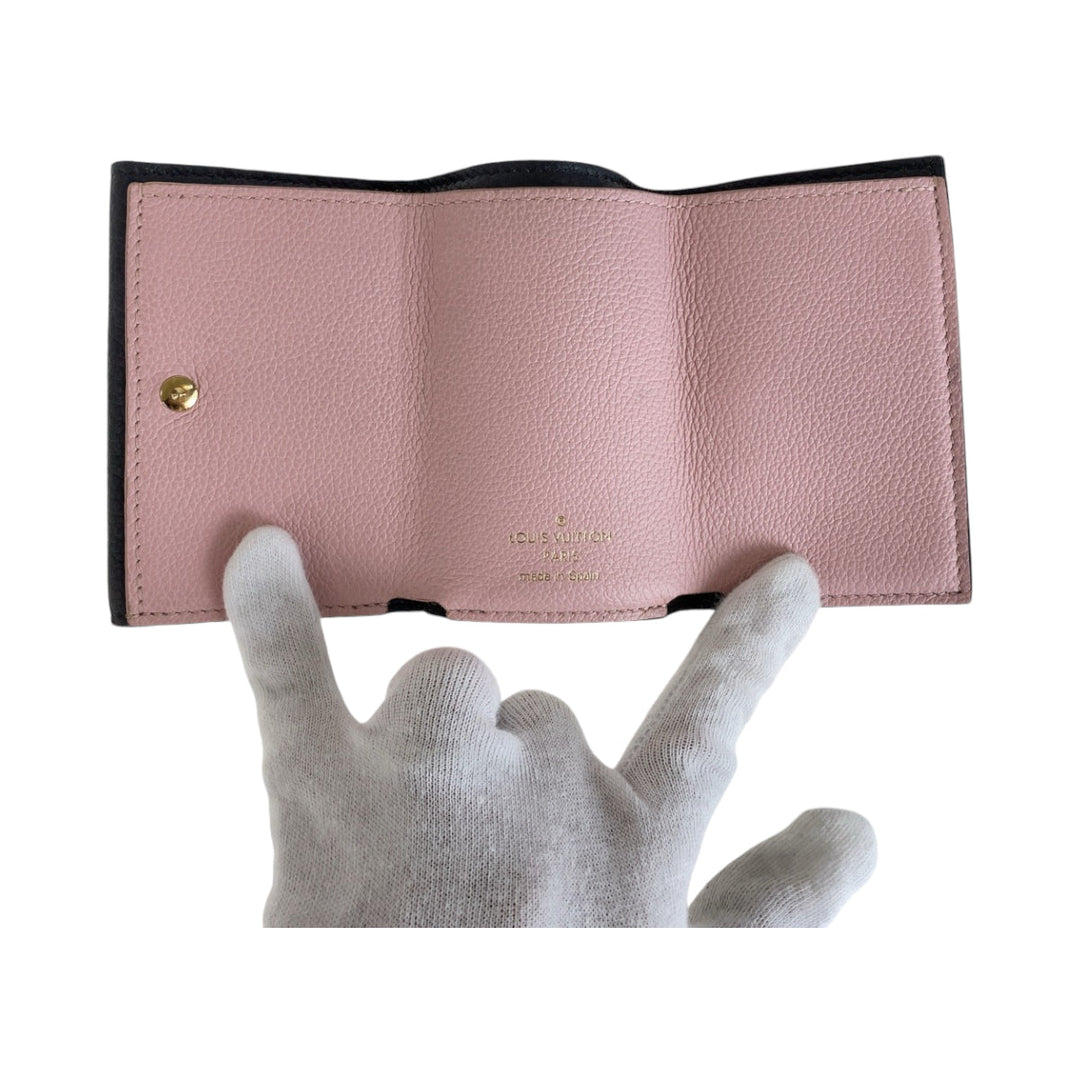 LOUIS VUITTON Tri-fold wallet M80984 leather Black Ivory Gold Metal Folding wallet Compact wallet Portefeuille Rock Mini Women Used Authentic