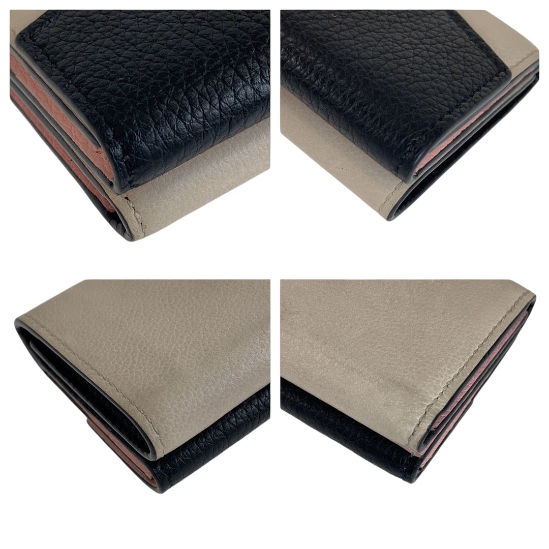 LOUIS VUITTON Tri-fold wallet M80984 leather Black Ivory Gold Metal Folding wallet Compact wallet Portefeuille Rock Mini Women Used Authentic