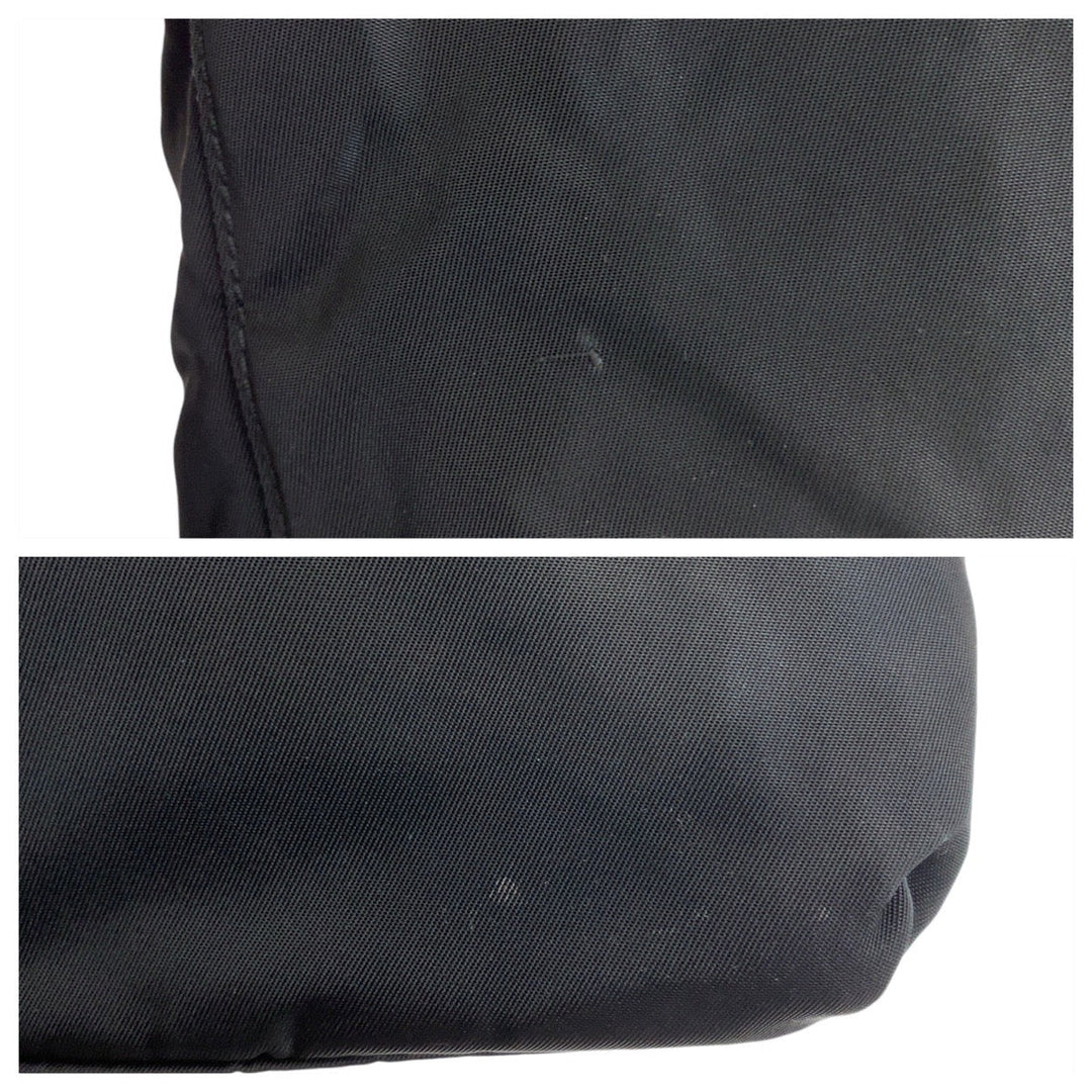 PRADA Tote Bag Nylon, Plastic Black SilverMetal Tote Bag handbag Test Triangle With logo plastic handle Women Used Authentic