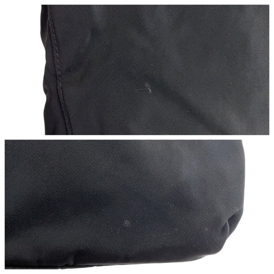 PRADA Tote Bag Nylon, Plastic Black SilverMetal Tote Bag handbag Test Triangle With logo plastic handle Women Used Authentic