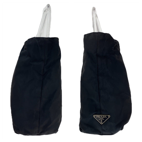 PRADA Tote Bag Nylon, Plastic Black SilverMetal Tote Bag handbag Test Triangle With logo plastic handle Women Used Authentic