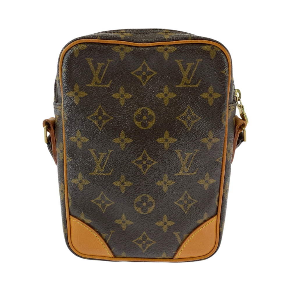 LOUIS VUITTON Shoulder Bag M45266 PVC Brown Gold Metal Shoulder Bag pochette Monogram Danube Women Used Authentic