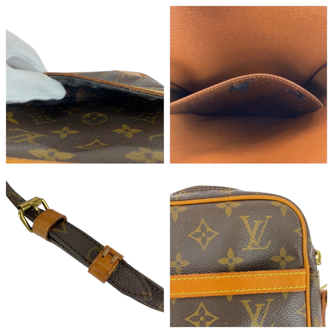 LOUIS VUITTON Shoulder Bag M45266 PVC Brown Gold Metal Shoulder Bag pochette Monogram Danube Women Used Authentic