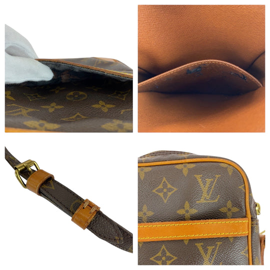 LOUIS VUITTON Shoulder Bag M45266 PVC Brown Gold Metal Shoulder Bag pochette Monogram Danube Women Used Authentic