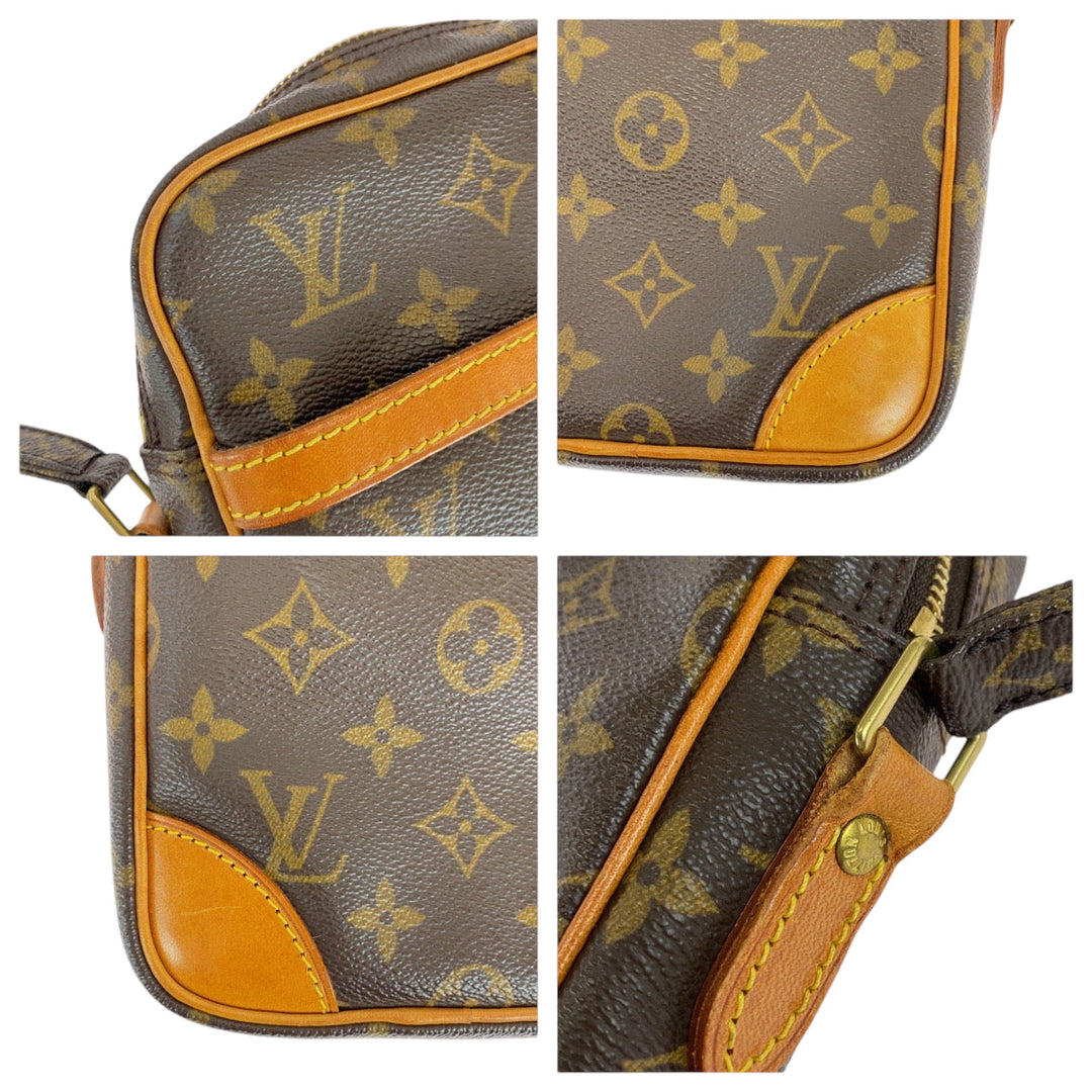 LOUIS VUITTON Shoulder Bag M45266 PVC Brown Gold Metal Shoulder Bag pochette Monogram Danube Women Used Authentic