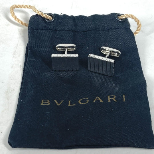 BVLGARI cuffs AG925 Silver logo mens Used Authentic