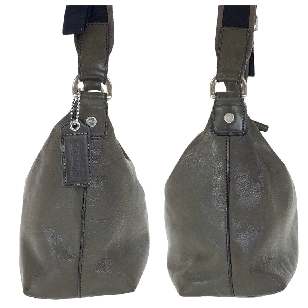 COACH Shoulder Bag 70559 leather Grey SilverMetal Crossbody Shoulder Bag Unisex mens(Unisex) Used Authentic