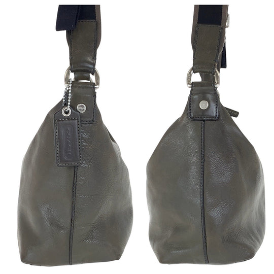 COACH Shoulder Bag 70559 leather Grey SilverMetal Crossbody Shoulder Bag Unisex mens(Unisex) Used Authentic