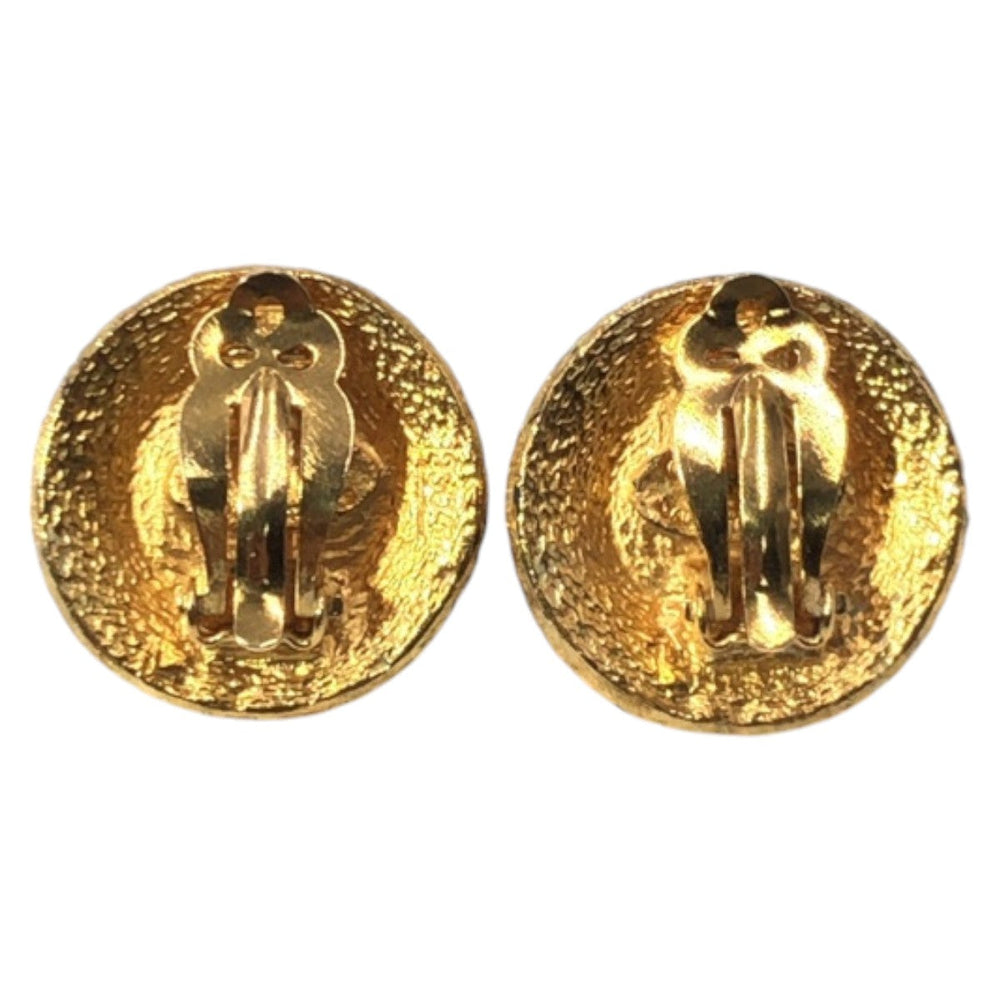 CHANEL Earring metal Gold green Earring Gripova Women Used Authentic