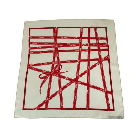 HERMES scarf silk white Carre45 Bolduc au Carre