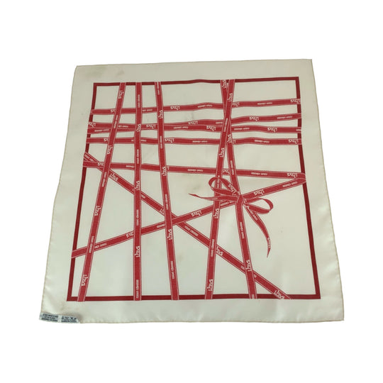 HERMES scarf silk white Carre45 Bolduc au Carre