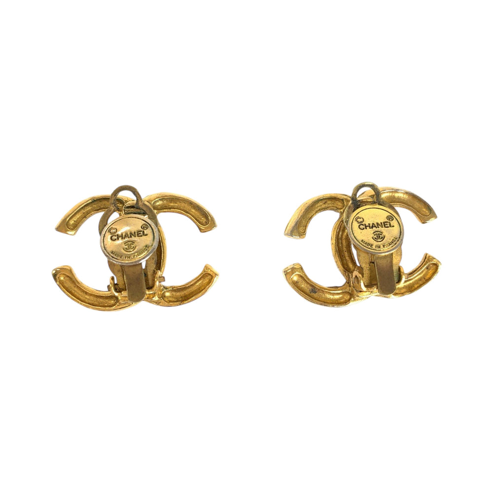 CHANEL Earring plating gold Earring COCO Mark Women Used Authentic