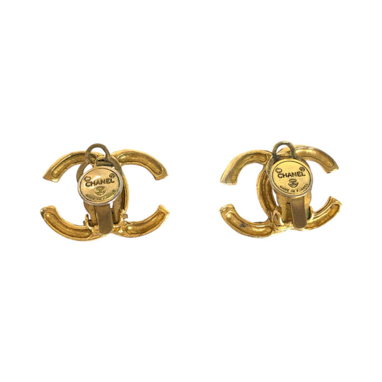 CHANEL Earring plating gold Earring COCO Mark Women Used Authentic