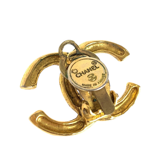 CHANEL Earring plating gold Earring COCO Mark Women Used Authentic