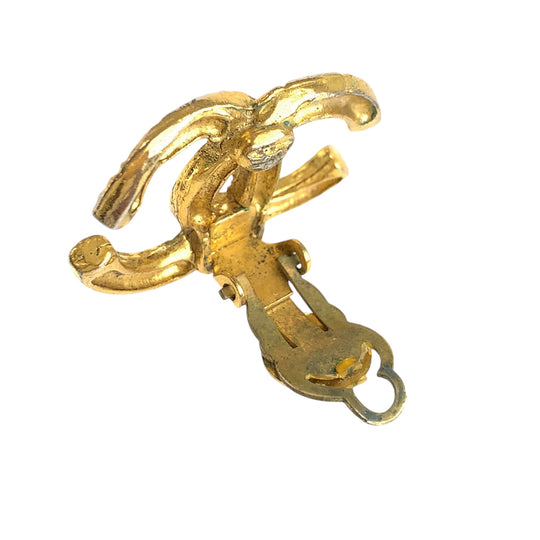 CHANEL Earring plating gold Earring COCO Mark Women Used Authentic