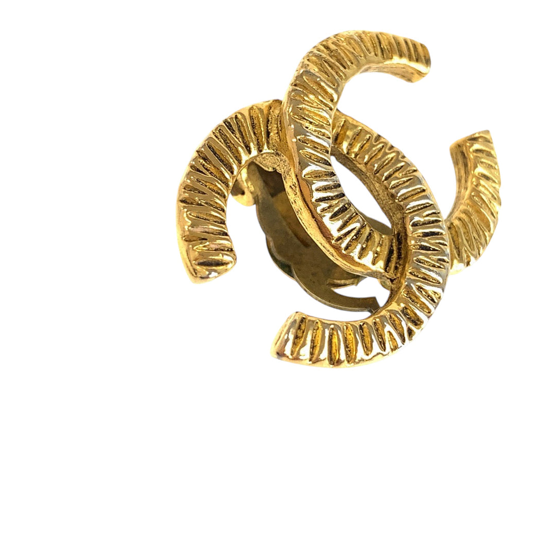 CHANEL Earring plating gold Earring COCO Mark Women Used Authentic