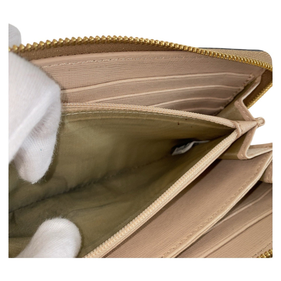 Furla Long Wallet Purse leather beige Babylone