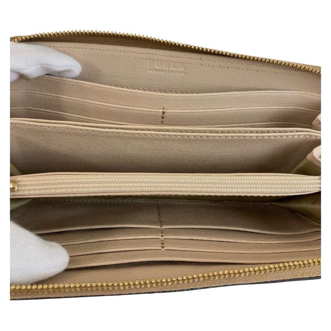 Furla Long Wallet Purse leather beige Babylone