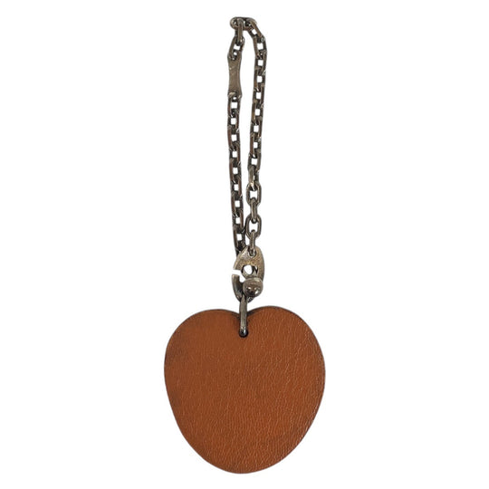 HERMES key ring leather Orange apricot
