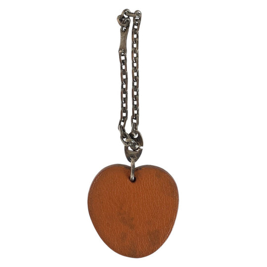 HERMES key ring leather Orange apricot