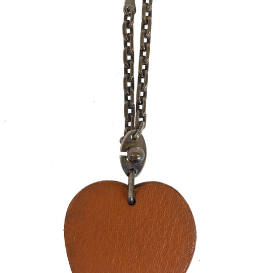 HERMES key ring leather Orange apricot