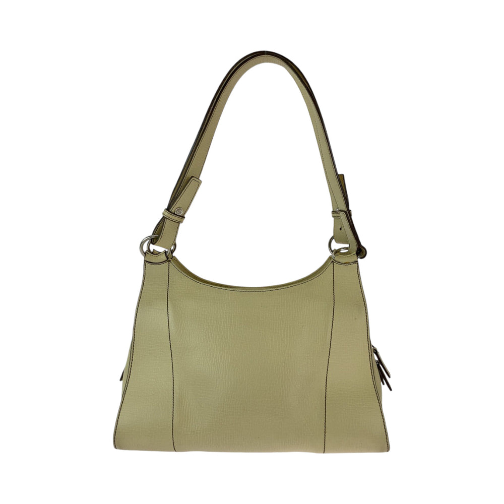 LOEWE Handbag leather Beige SilverMetal Handbag Shoulder Bag Women Used Authentic
