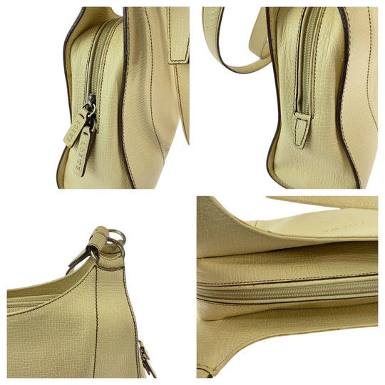 LOEWE Handbag leather Beige SilverMetal Handbag Shoulder Bag Women Used Authentic