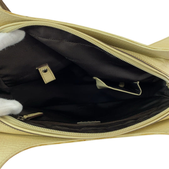 LOEWE Handbag leather Beige SilverMetal Handbag Shoulder Bag Women Used Authentic