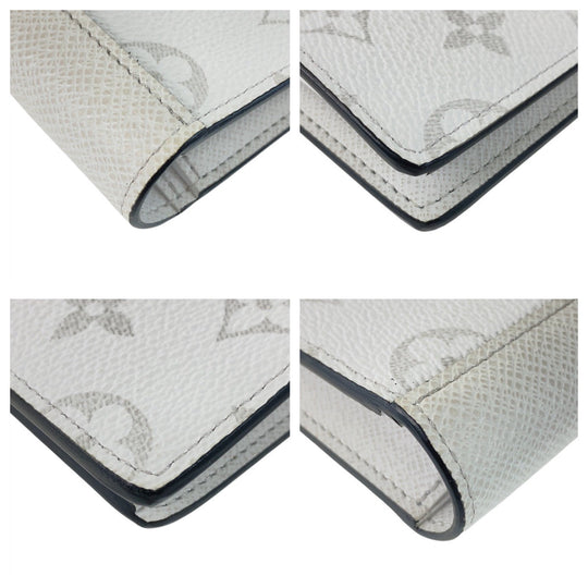 LOUIS VUITTON Long Wallet Purse M30298 PVC Antarctica White SilverMetal Long Wallet Purse Taigalama Portefeuille Braza mens Used Authentic