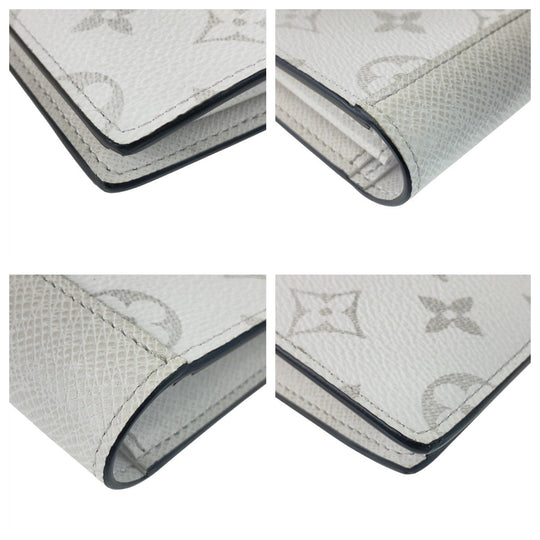 LOUIS VUITTON Long Wallet Purse M30298 PVC Antarctica White SilverMetal Long Wallet Purse Taigalama Portefeuille Braza mens Used Authentic