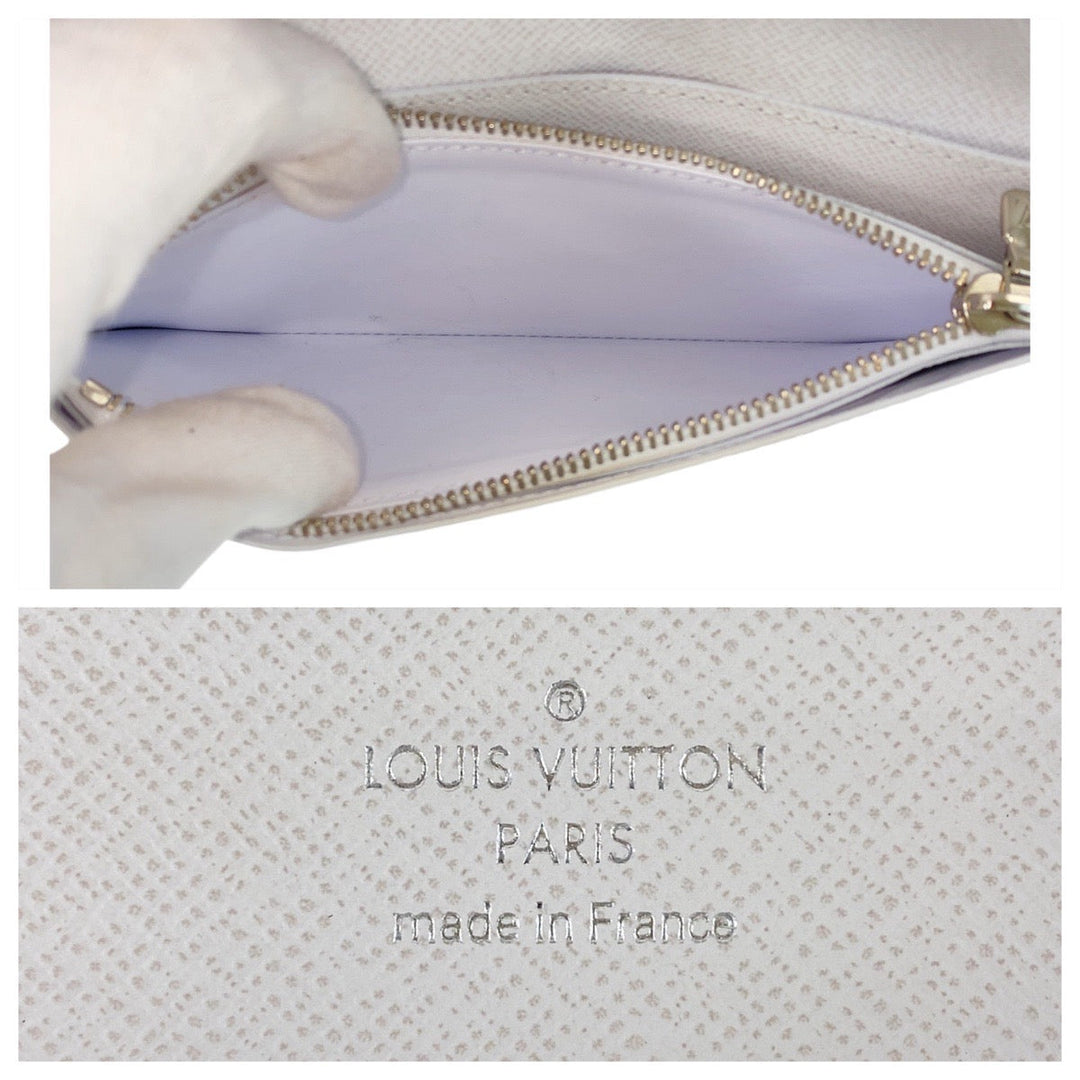 LOUIS VUITTON Long Wallet Purse M30298 PVC Antarctica White SilverMetal Long Wallet Purse Taigalama Portefeuille Braza mens Used Authentic