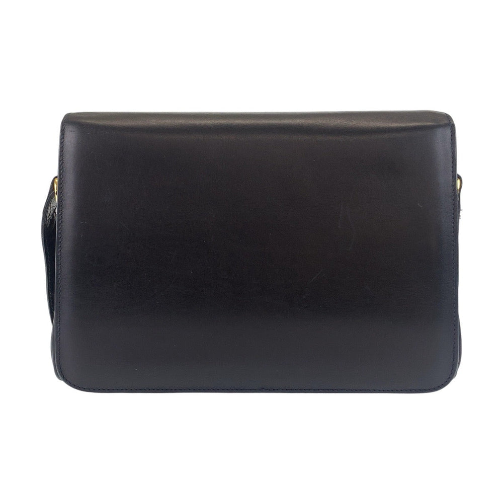 CELINE Shoulder Bag leather Black GoldMetal Crossbody Shoulder Bag Messenger Bag Horse Carriage Metal Women Used Authentic