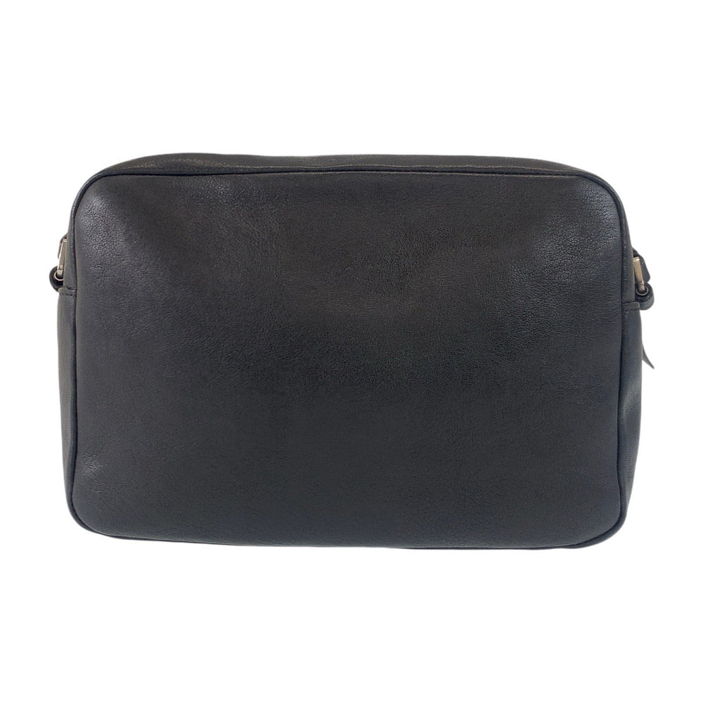 SAINT LAURENT PARIS Shoulder Bag leather Black SilverMetal Crossbody Shoulder Bag Pochette YSL Women Used Authentic