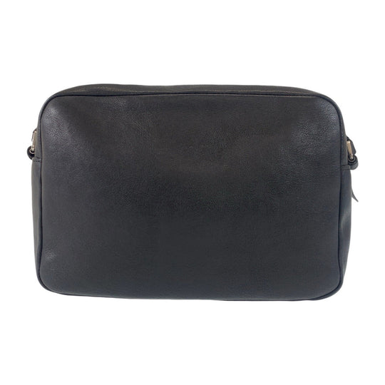 SAINT LAURENT PARIS Shoulder Bag leather Black SilverMetal Crossbody Shoulder Bag Pochette YSL Women Used Authentic