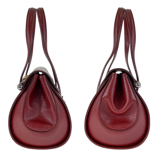 GUCCI Shoulder Bag 111713 GG canvas, leather Red Silver Metal Shoulder Bag Bamboo Women Used Authentic