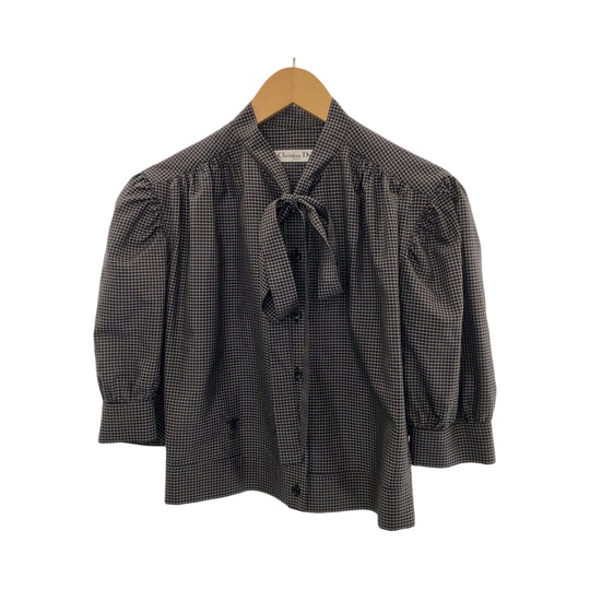 Dior Short sleeve shirt 951B09A6028 silk black Short sleeve shirts, 3/4 sleeve shirts Bee embroidered bow tie Women 38 Used Authentic