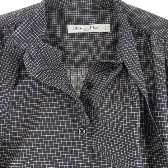 Dior Short sleeve shirt 951B09A6028 silk black Short sleeve shirts, 3/4 sleeve shirts Bee embroidered bow tie Women 38 Used Authentic