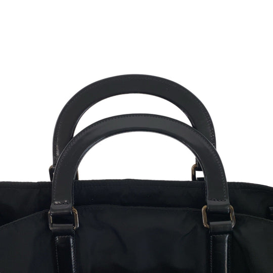 PRADA Business bag Nylon, Leather Black Gunmetal Business bag Briefcase 2way Test Triangle With logo mens Used Authentic