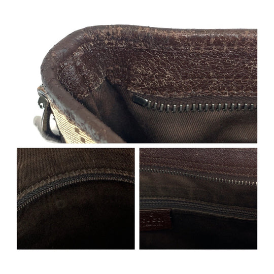 GUCCI Shoulder Bag 113013 GG canvas Beige SilverMetal Crossbody Shoulder Bag Women Used Authentic