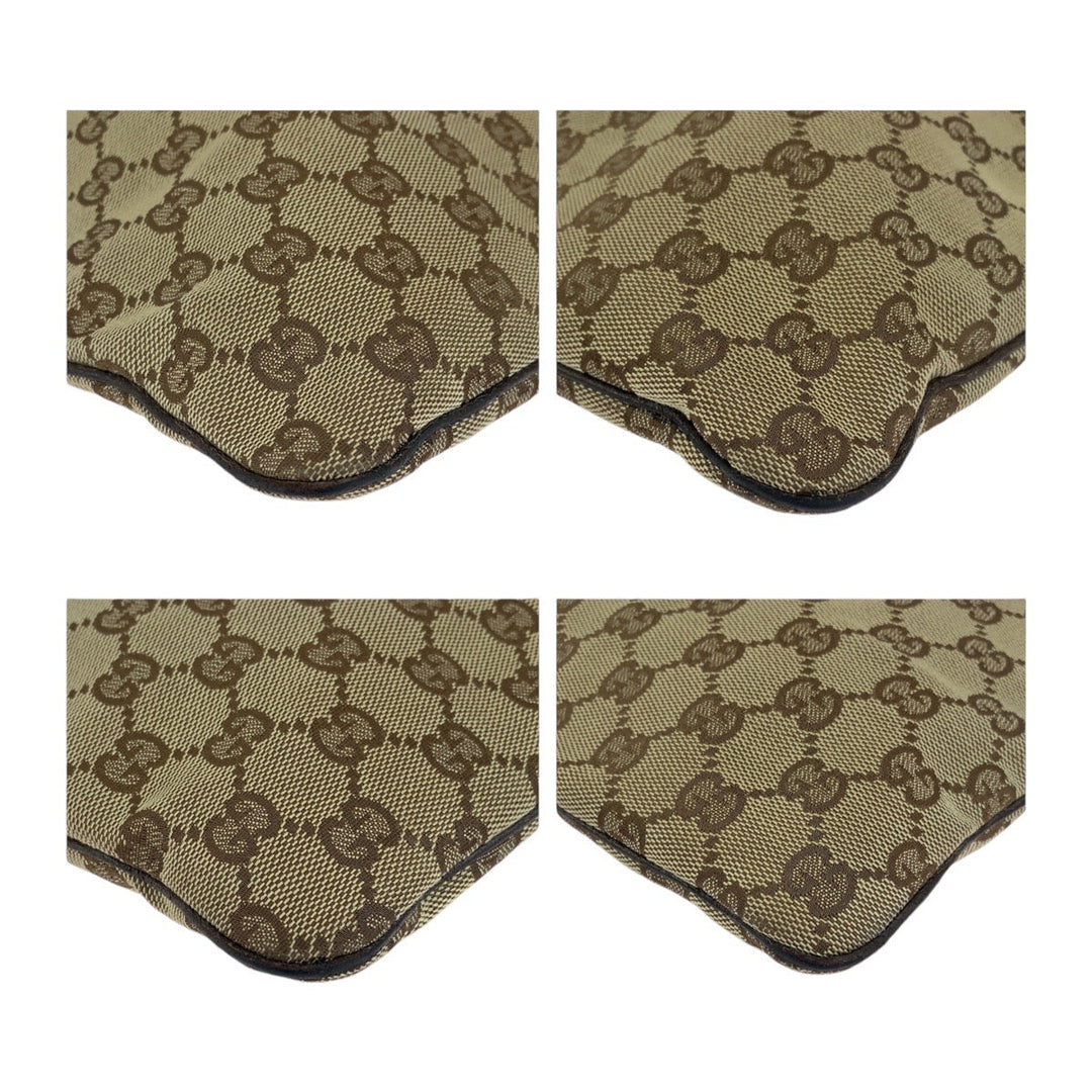 GUCCI Shoulder Bag 113013 GG canvas Beige SilverMetal Crossbody Shoulder Bag Women Used Authentic