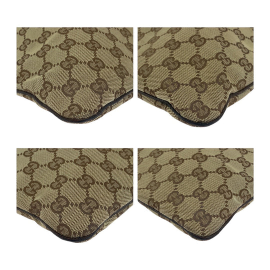 GUCCI Shoulder Bag 113013 GG canvas Beige SilverMetal Crossbody Shoulder Bag Women Used Authentic