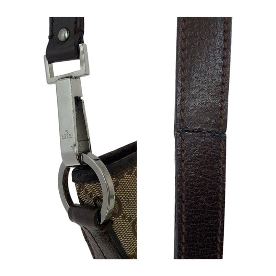 GUCCI Shoulder Bag 113013 GG canvas Beige SilverMetal Crossbody Shoulder Bag Women Used Authentic