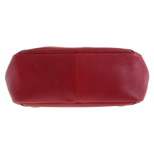GUCCI Tote Bag 130739 Leather, GG canvas Red Gold Metal Tote Bag handbag Abbey Women Used Authentic