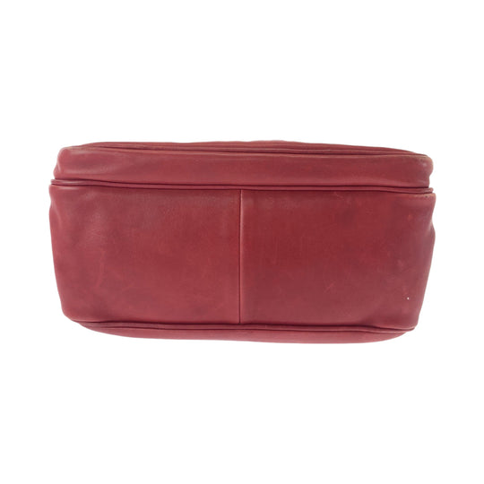 BOTTEGAVENETA Shoulder Bag leather Red Silver Metal Shoulder Bag Messenger bag INTRECCIATO mens Used Authentic